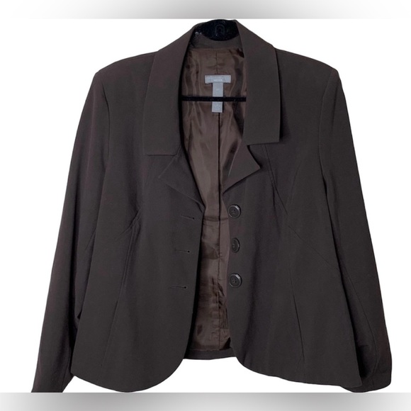 Investments Women's Blazer Jacket Vintage y2k 2000 Single Button Collared 16P - Picture 2 of 12